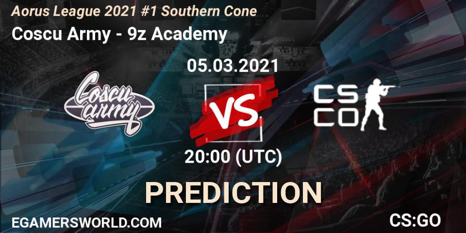 Coscu Army vs 9z Academy: Betting TIp, Match Prediction. 05.03.2021 at 20:00. Counter-Strike (CS2), Aorus League 2021 #1 Southern Cone