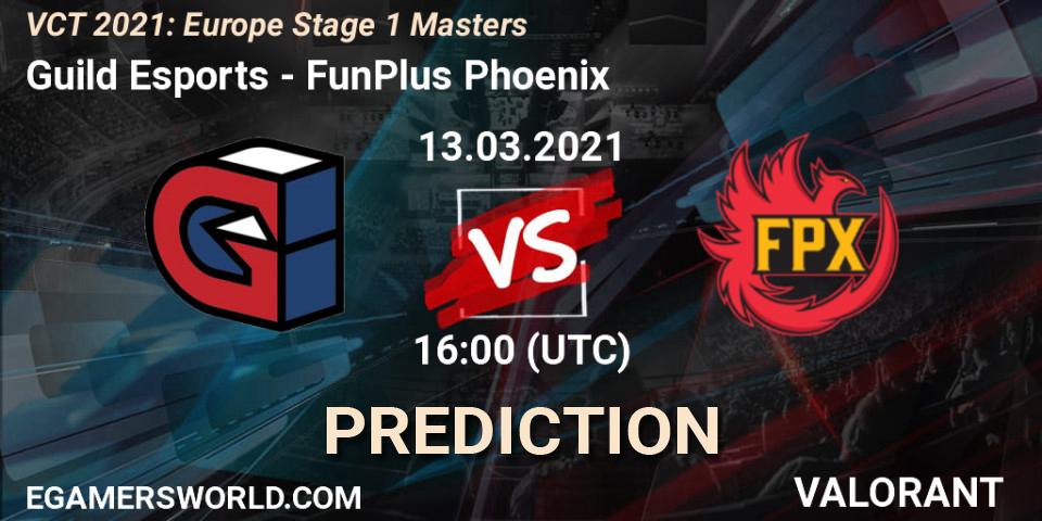 Guild Esports vs FunPlus Phoenix: Betting TIp, Match Prediction. 13.03.2021 at 16:00. VALORANT, VCT 2021: Europe Stage 1 Masters