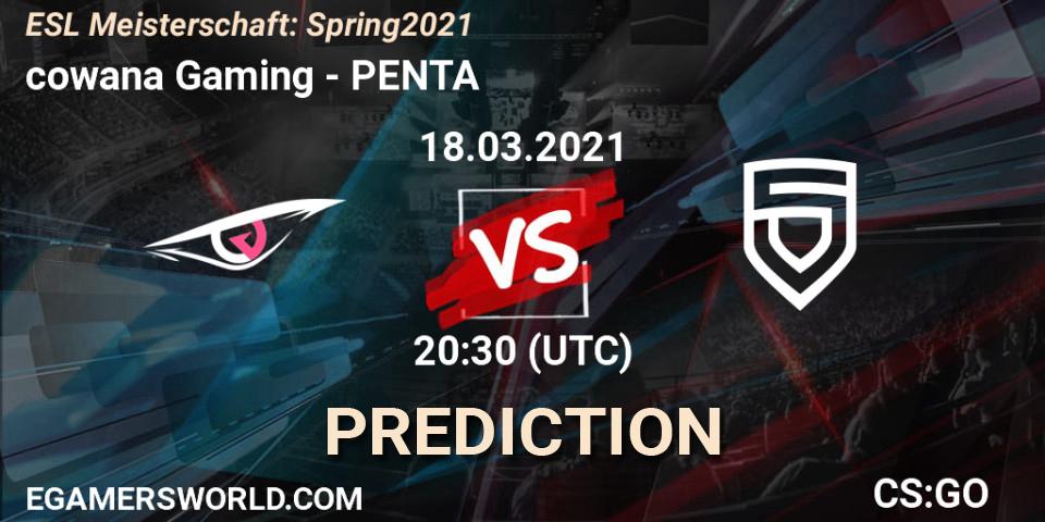 cowana Gaming vs PENTA: Betting TIp, Match Prediction. 18.03.21. CS2 (CS:GO), ESL Meisterschaft: Spring 2021