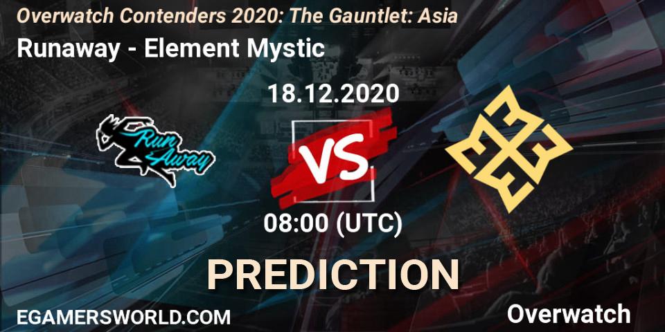 Runaway vs Element Mystic: Betting TIp, Match Prediction. 18.12.20. Overwatch, Overwatch Contenders 2020: The Gauntlet: Asia