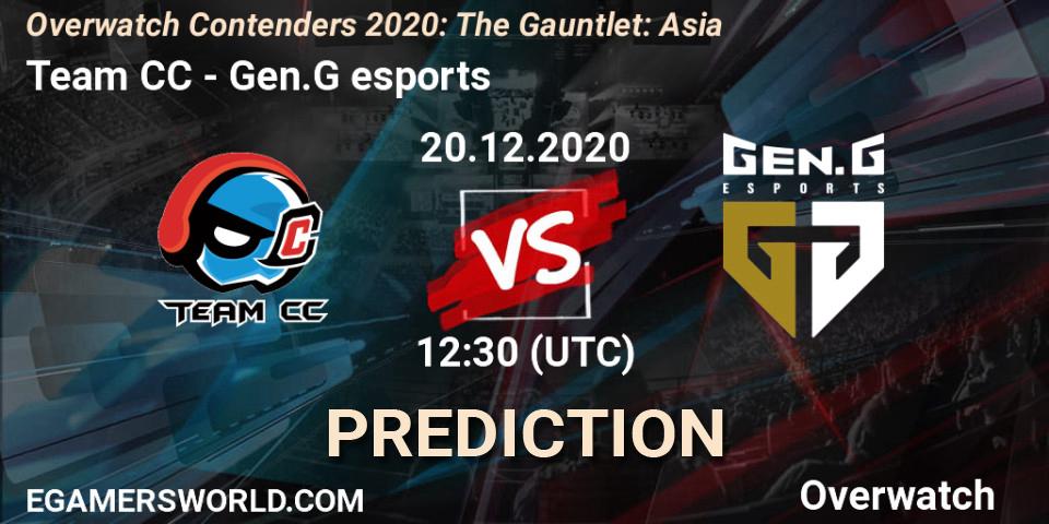 Team CC vs Gen.G esports: Betting TIp, Match Prediction. 20.12.20. Overwatch, Overwatch Contenders 2020: The Gauntlet: Asia