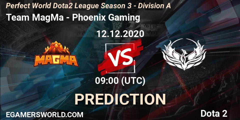 Team MagMa vs Phoenix Gaming: Betting TIp, Match Prediction. 12.12.2020 at 08:37. Dota 2, Perfect World Dota2 League Season 3 - Division A