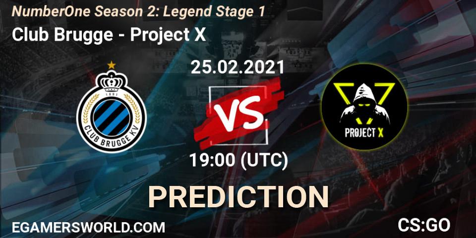Club Brugge vs Project X: Betting TIp, Match Prediction. 25.02.2021 at 19:00. Counter-Strike (CS2), NumberOne Season 2: Legend Stage 1