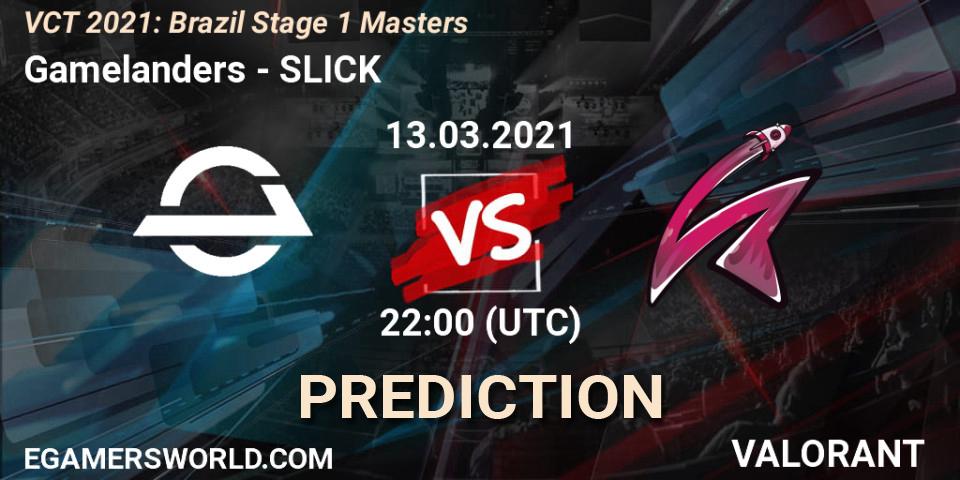 Gamelanders vs SLICK: Betting TIp, Match Prediction. 13.03.2021 at 22:00. VALORANT, VCT 2021: Brazil Stage 1 Masters