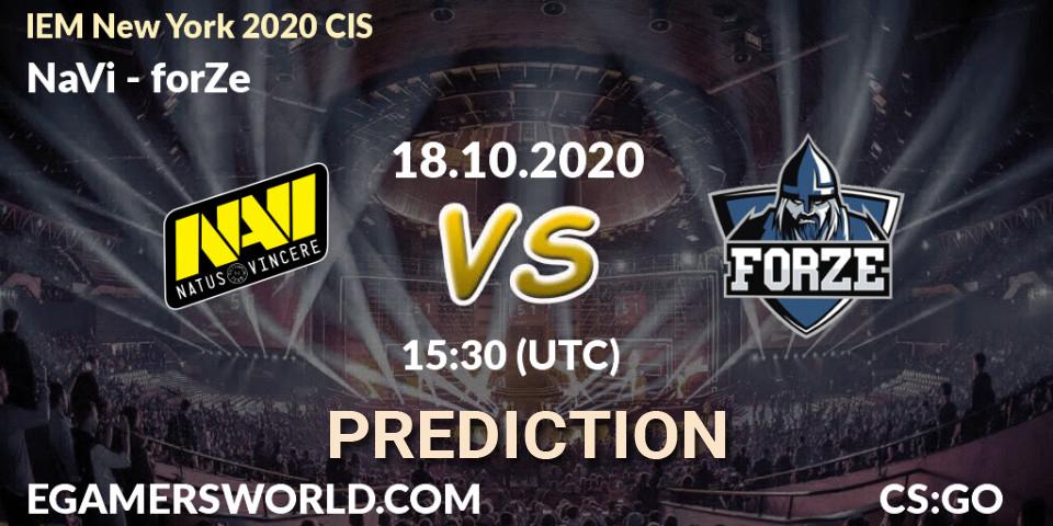 NaVi vs forZe: Betting TIp, Match Prediction. 20.10.20. CS2 (CS:GO), IEM New York 2020 CIS