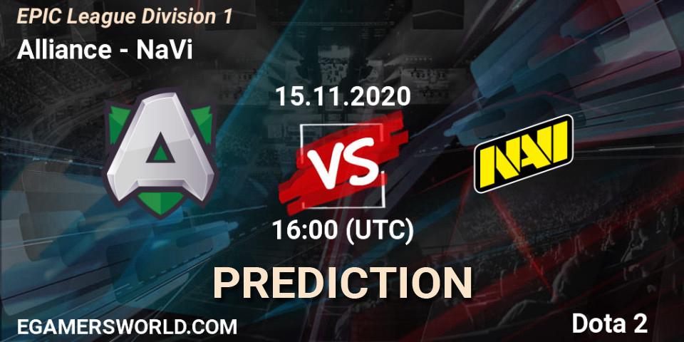 Alliance vs NaVi: Betting TIp, Match Prediction. 15.11.20. Dota 2, EPIC League Division 1