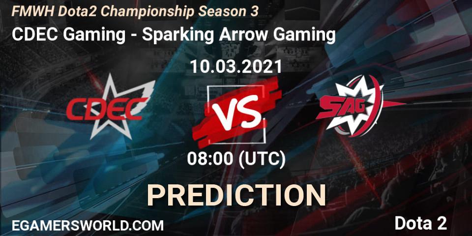 CDEC Gaming vs Sparking Arrow Gaming: Betting TIp, Match Prediction. 10.03.21. Dota 2, FMWH Dota2 Championship Season 3