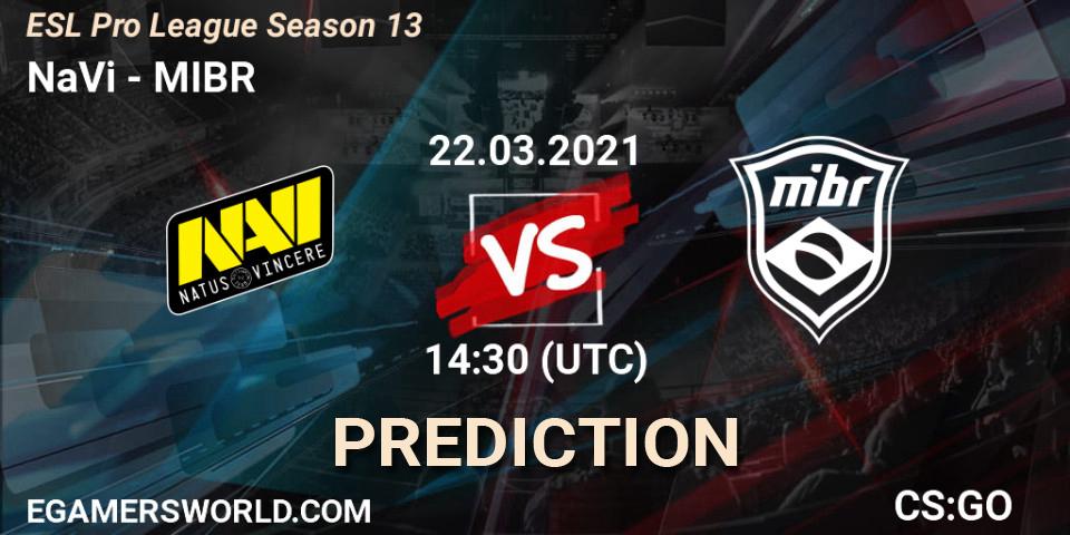 NaVi vs MIBR: Betting TIp, Match Prediction. 22.03.21. CS2 (CS:GO), ESL Pro League Season 13