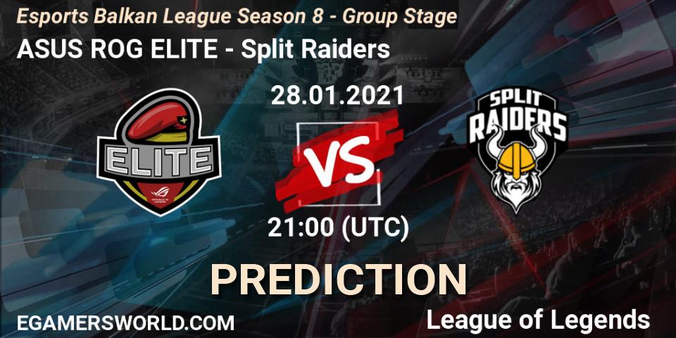ASUS ROG ELITE vs Split Raiders: Betting TIp, Match Prediction. 28.01.21. LoL, Esports Balkan League Season 8 - Group Stage