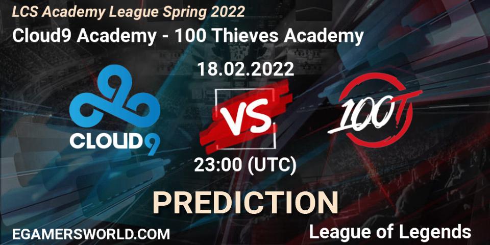 Cloud9 Academy vs 100 Thieves Academy: Betting TIp, Match Prediction. 18.02.22. LoL, LCS Academy League Spring 2022