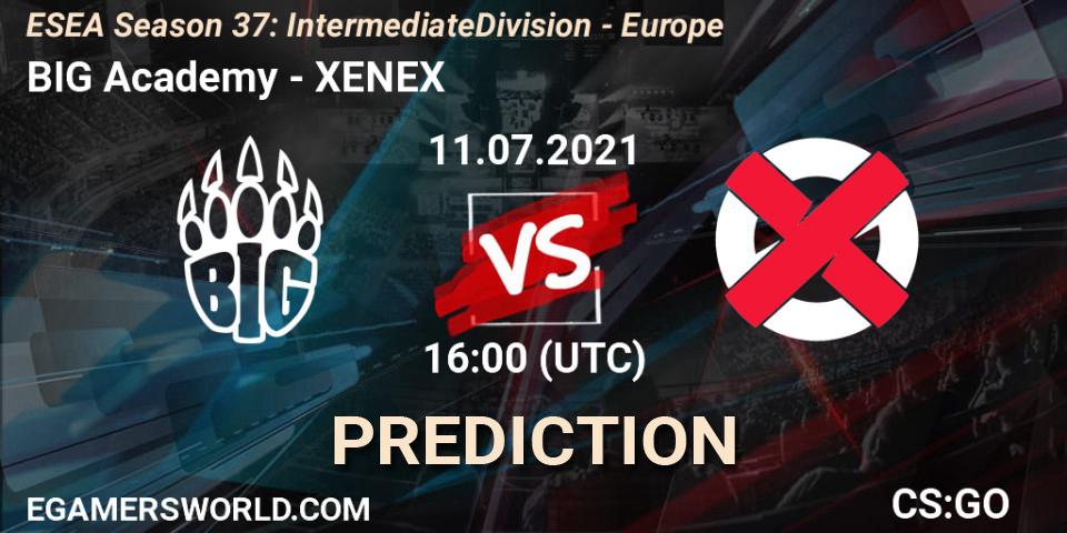 BIG Academy vs XENEX: Betting TIp, Match Prediction. 11.07.2021 at 16:00. Counter-Strike (CS2), ESEA Season 37: Intermediate Division - Europe