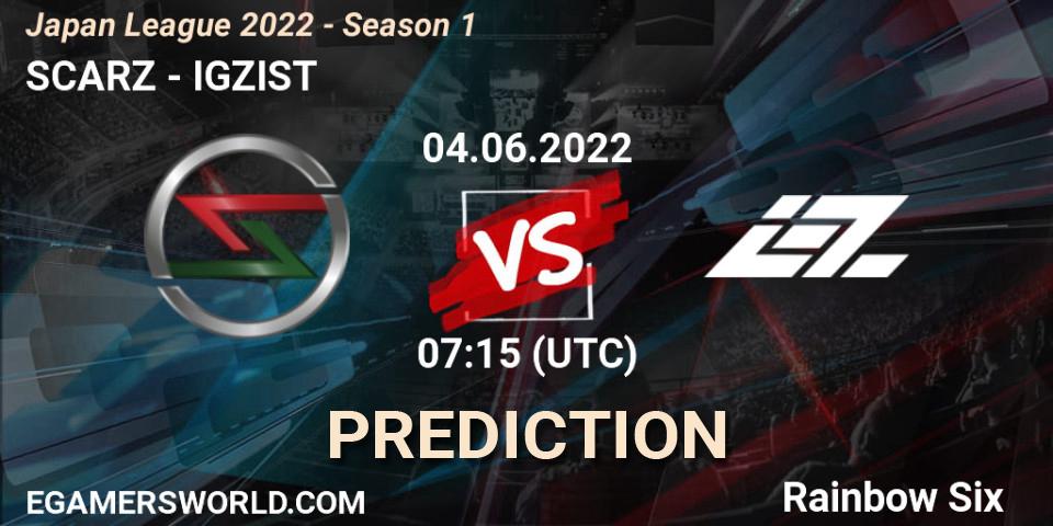 SCARZ vs IGZIST: Betting TIp, Match Prediction. 04.06.2022 at 07:15. Rainbow Six, Japan League 2022 - Season 1