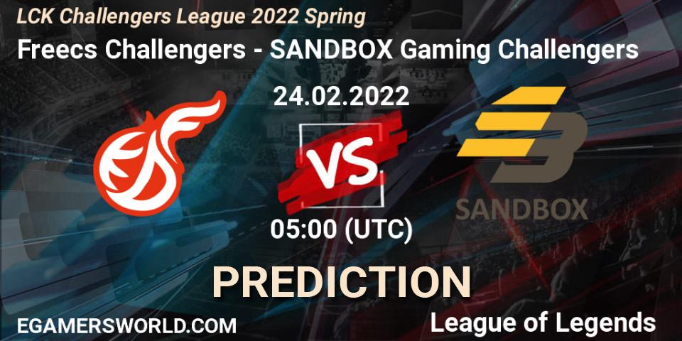 Freecs Challengers vs SANDBOX Gaming Challengers: Betting TIp, Match Prediction. 24.02.2022 at 05:00. LoL, LCK Challengers League 2022 Spring
