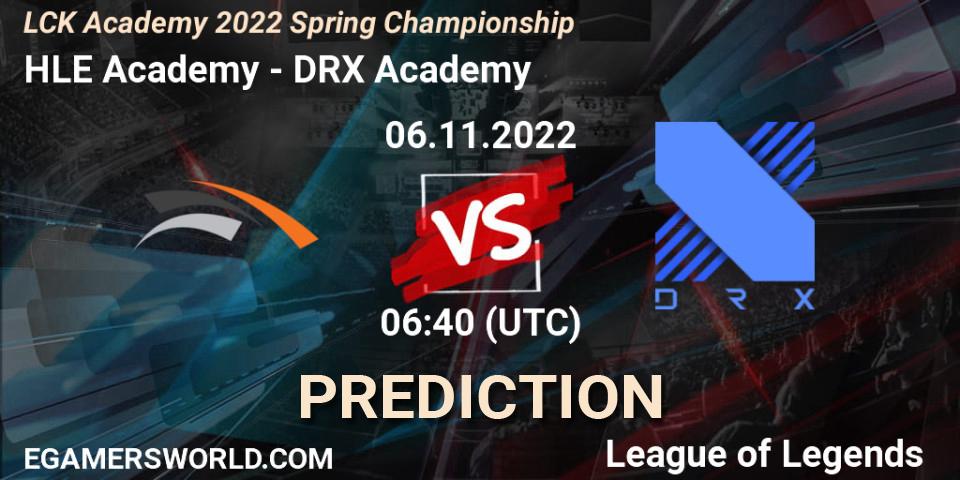 HLE Academy vs DRX Academy: Betting TIp, Match Prediction. 06.11.2022 at 06:40. LoL, LCK Academy 2022 Spring Championship