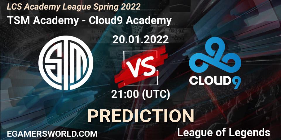 TSM Academy vs Cloud9 Academy: Betting TIp, Match Prediction. 20.01.22. LoL, LCS Academy League Spring 2022