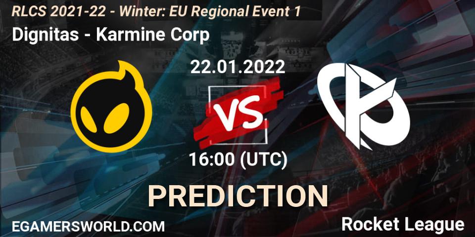 Dignitas vs Karmine Corp: Betting TIp, Match Prediction. 22.01.2022 at 16:00. Rocket League, RLCS 2021-22 - Winter: EU Regional Event 1