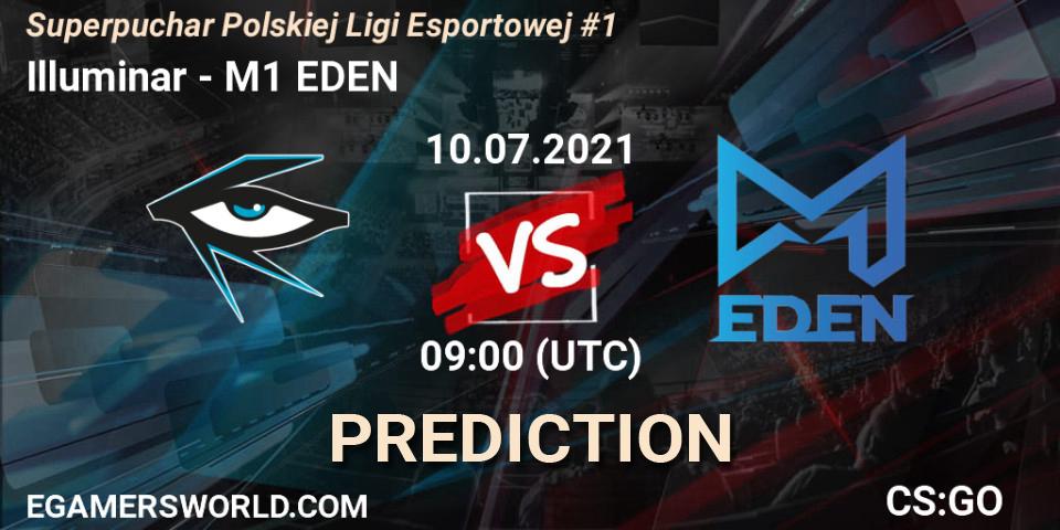 Illuminar vs M1 EDEN: Betting TIp, Match Prediction. 10.07.2021 at 10:05. Counter-Strike (CS2), Superpuchar Polskiej Ligi Esportowej #1