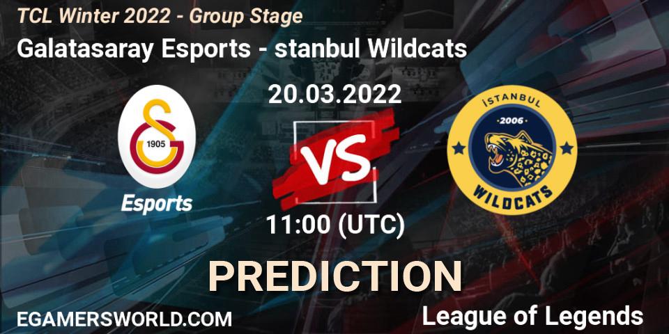 Galatasaray Esports vs İstanbul Wildcats: Betting TIp, Match Prediction. 20.03.2022 at 11:00. LoL, TCL Winter 2022 - Group Stage