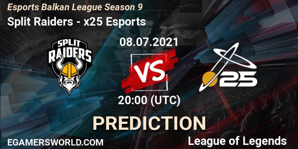 Split Raiders vs x25 Esports: Betting TIp, Match Prediction. 08.07.21. LoL, Esports Balkan League Season 9