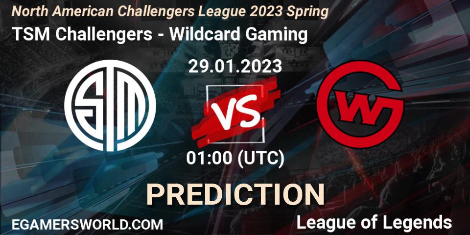 TSM Challengers vs Wildcard Gaming: Betting TIp, Match Prediction. 29.01.23. LoL, NACL 2023 Spring - Group Stage