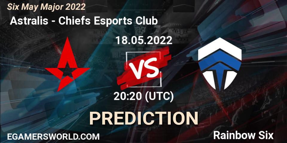  Astralis vs Chiefs Esports Club: Betting TIp, Match Prediction. 18.05.2022 at 20:20. Rainbow Six, Six Charlotte Major 2022