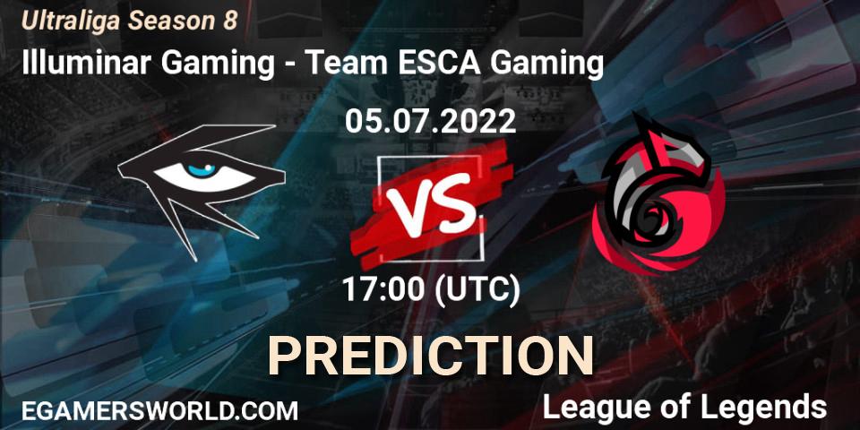 Illuminar Gaming vs Team ESCA Gaming: Betting TIp, Match Prediction. 05.07.2022 at 17:00. LoL, Ultraliga Season 8