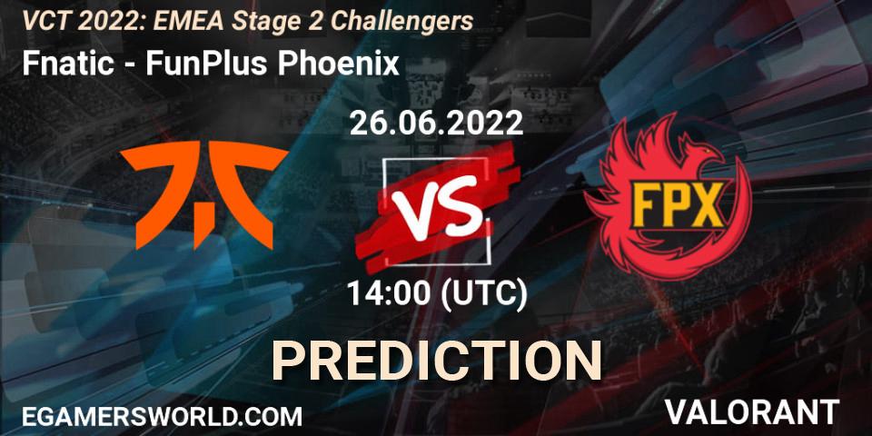 Fnatic vs FunPlus Phoenix: Betting TIp, Match Prediction. 26.06.22. VALORANT, VCT 2022: EMEA Stage 2 Challengers