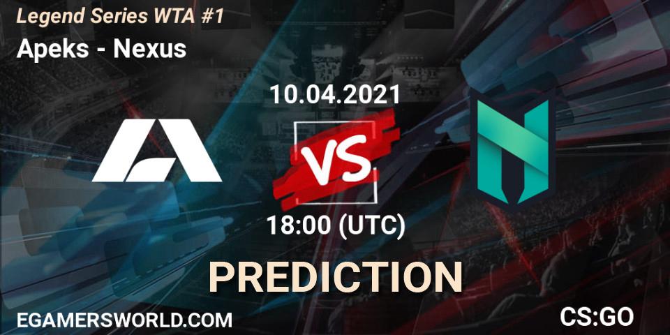 Apeks vs Nexus: Betting TIp, Match Prediction. 11.04.21. CS2 (CS:GO), Legend Series WTA #1