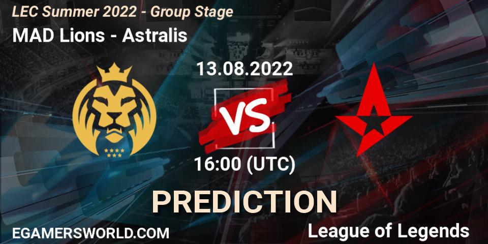 MAD Lions vs Astralis: Betting TIp, Match Prediction. 13.08.22. LoL, LEC Summer 2022 - Group Stage