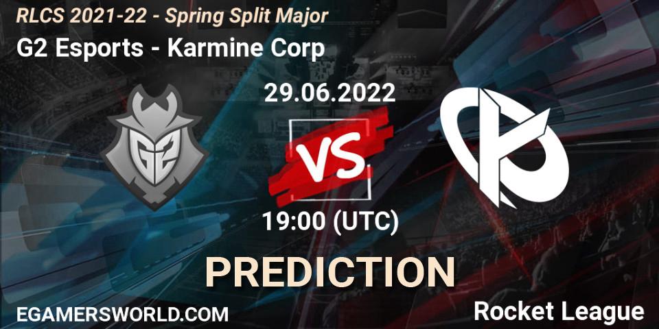 G2 Esports vs Karmine Corp: Betting TIp, Match Prediction. 29.06.2022 at 19:00. Rocket League, RLCS 2021-22 - Spring Split Major