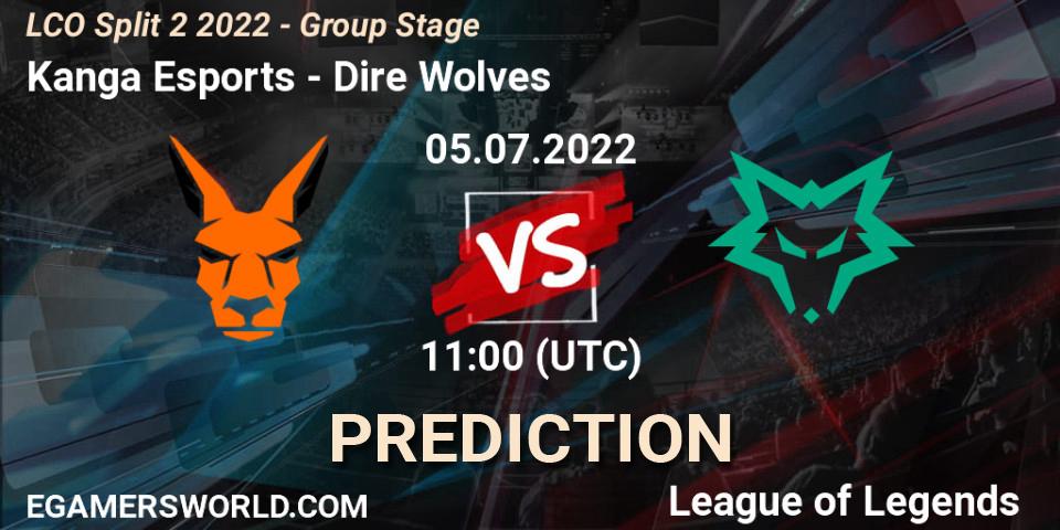 Kanga Esports vs Dire Wolves: Betting TIp, Match Prediction. 05.07.2022 at 11:00. LoL, LCO Split 2 2022 - Group Stage