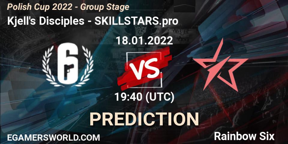 Kjell's Disciples vs SKILLSTARS.pro: Betting TIp, Match Prediction. 18.01.2022 at 19:40. Rainbow Six, Polish Cup 2022 - Group Stage