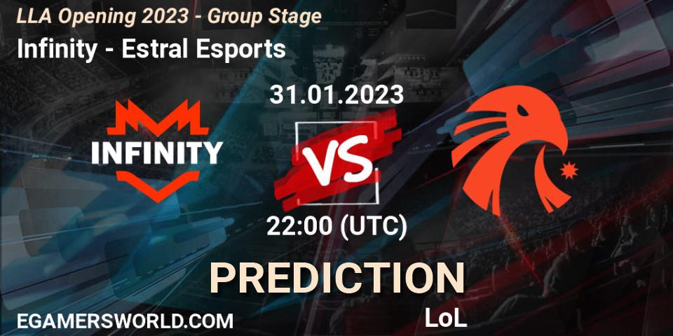 Infinity vs Estral Esports: Betting TIp, Match Prediction. 31.01.23. LoL, LLA Opening 2023 - Group Stage