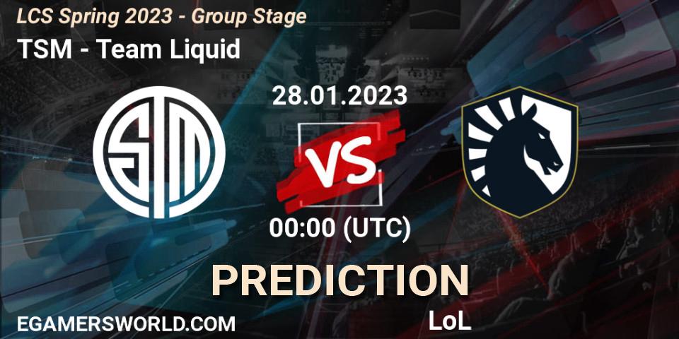 TSM vs Team Liquid: Betting TIp, Match Prediction. 28.01.23. LoL, LCS Spring 2023 - Group Stage