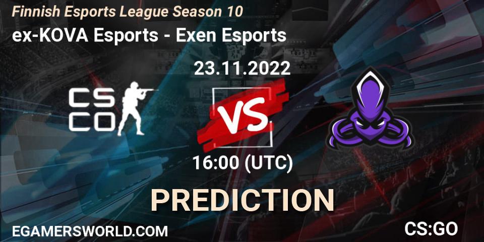 ex-KOVA Esports vs Exen Esports: Betting TIp, Match Prediction. 23.11.22. CS2 (CS:GO), Finnish Esports League Season 10