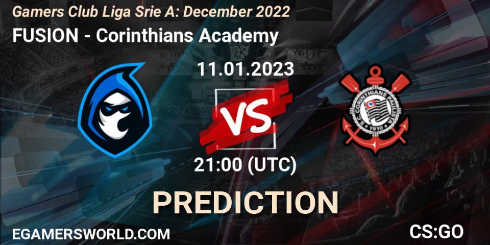 FUSION vs Corinthians Academy: Betting TIp, Match Prediction. 11.01.23. CS2 (CS:GO), Gamers Club Liga Série A: December 2022