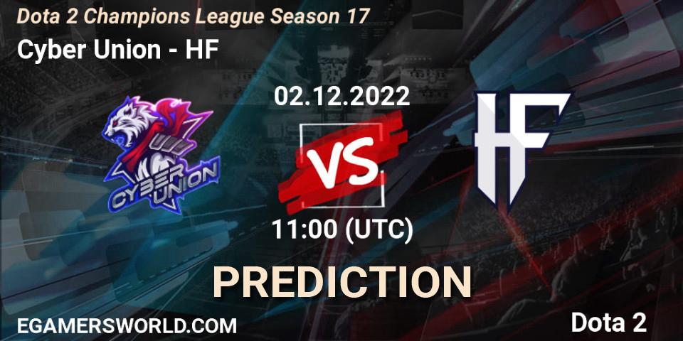 Cyber Union vs HF: Betting TIp, Match Prediction. 02.12.22. Dota 2, Dota 2 Champions League Season 17