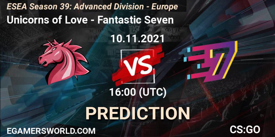 Unicorns of Love vs Fantastic Seven: Betting TIp, Match Prediction. 10.11.21. CS2 (CS:GO), ESEA Season 39: Advanced Division - Europe