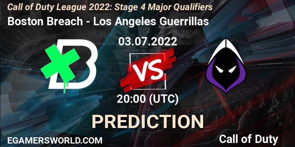 Boston Breach vs Los Angeles Guerrillas: Betting TIp, Match Prediction. 03.07.2022 at 19:00. Call of Duty, Call of Duty League 2022: Stage 4