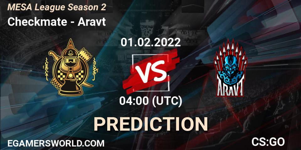 Checkmate vs Aravt: Betting TIp, Match Prediction. 01.02.22. CS2 (CS:GO), MESA League Season 2