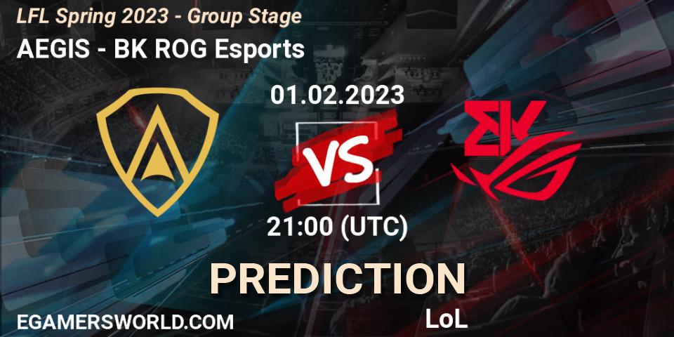 AEGIS vs BK ROG Esports: Betting TIp, Match Prediction. 01.02.23. LoL, LFL Spring 2023 - Group Stage