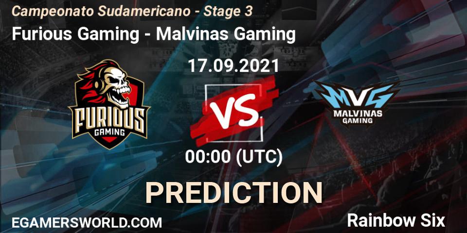 Furious Gaming vs Malvinas Gaming: Betting TIp, Match Prediction. 17.09.2021 at 00:00. Rainbow Six, Campeonato Sudamericano - Stage 3