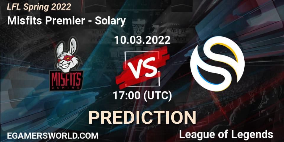 Misfits Premier vs Solary: Betting TIp, Match Prediction. 10.03.22. LoL, LFL Spring 2022