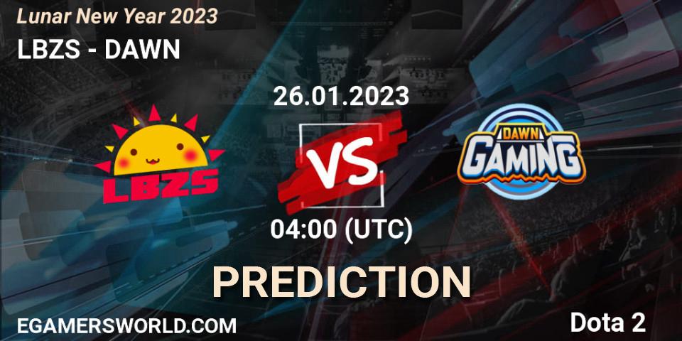 LBZS vs DAWN: Betting TIp, Match Prediction. 26.01.23. Dota 2, Lunar New Year 2023