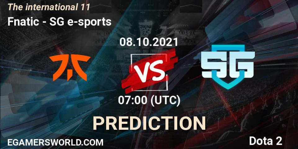 Fnatic vs SG e-sports: Betting TIp, Match Prediction. 08.10.21. Dota 2, The Internationa 2021