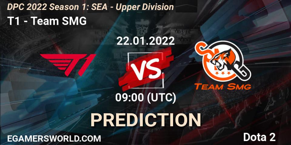 T1 vs Team SMG: Betting TIp, Match Prediction. 22.01.2022 at 12:07. Dota 2, DPC 2022 Season 1: SEA - Upper Division