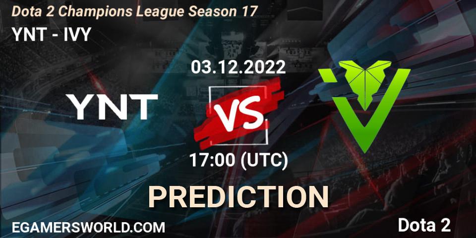 YNT vs IVY: Betting TIp, Match Prediction. 03.12.22. Dota 2, Dota 2 Champions League Season 17