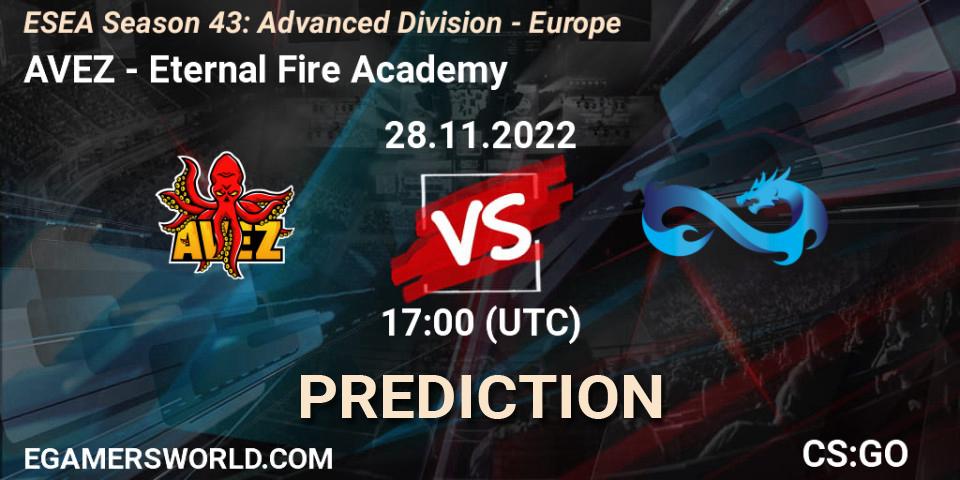 AVEZ vs Eternal Fire Academy: Betting TIp, Match Prediction. 28.11.22. CS2 (CS:GO), ESEA Season 43: Advanced Division - Europe