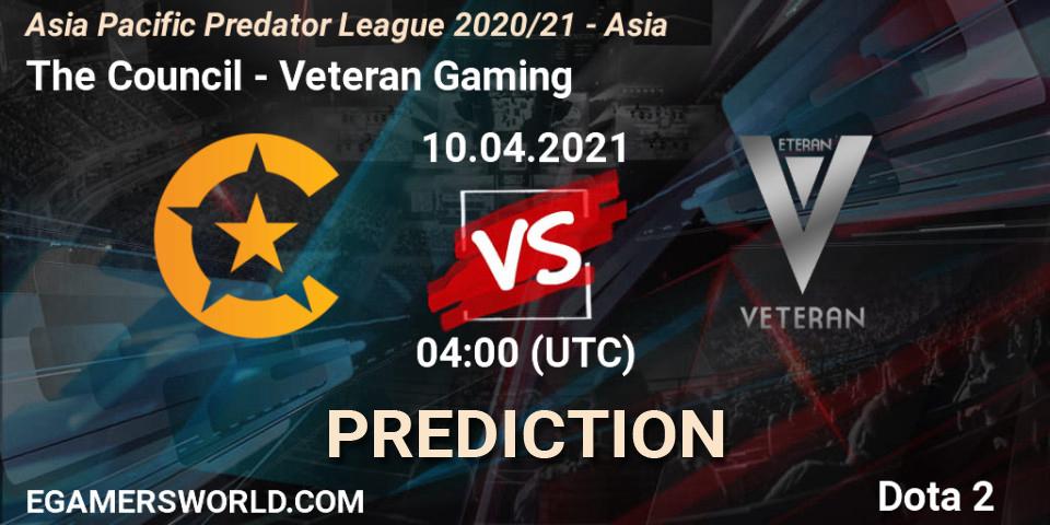 The Council vs Veteran Gaming: Betting TIp, Match Prediction. 10.04.21. Dota 2, Asia Pacific Predator League 2020/21 - Asia