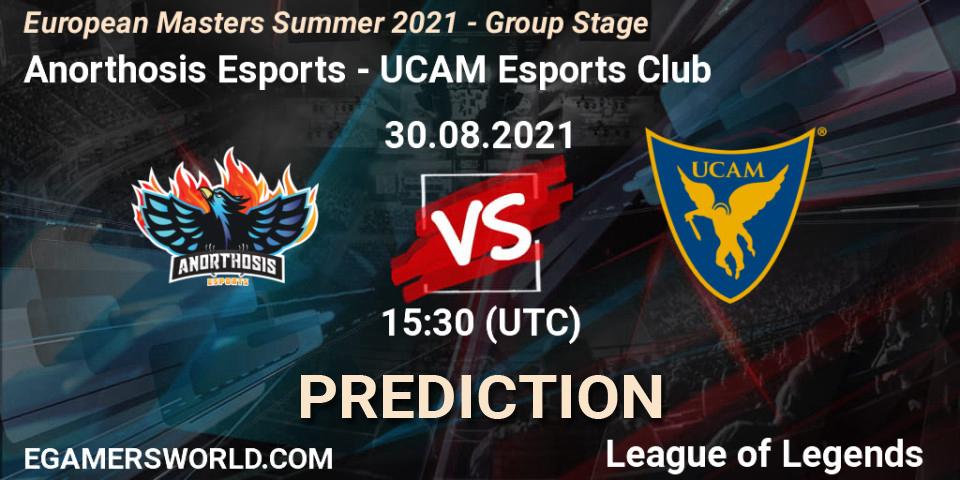Anorthosis Esports vs UCAM Esports Club: Betting TIp, Match Prediction. 30.08.2021 at 15:30. LoL, European Masters Summer 2021 - Group Stage
